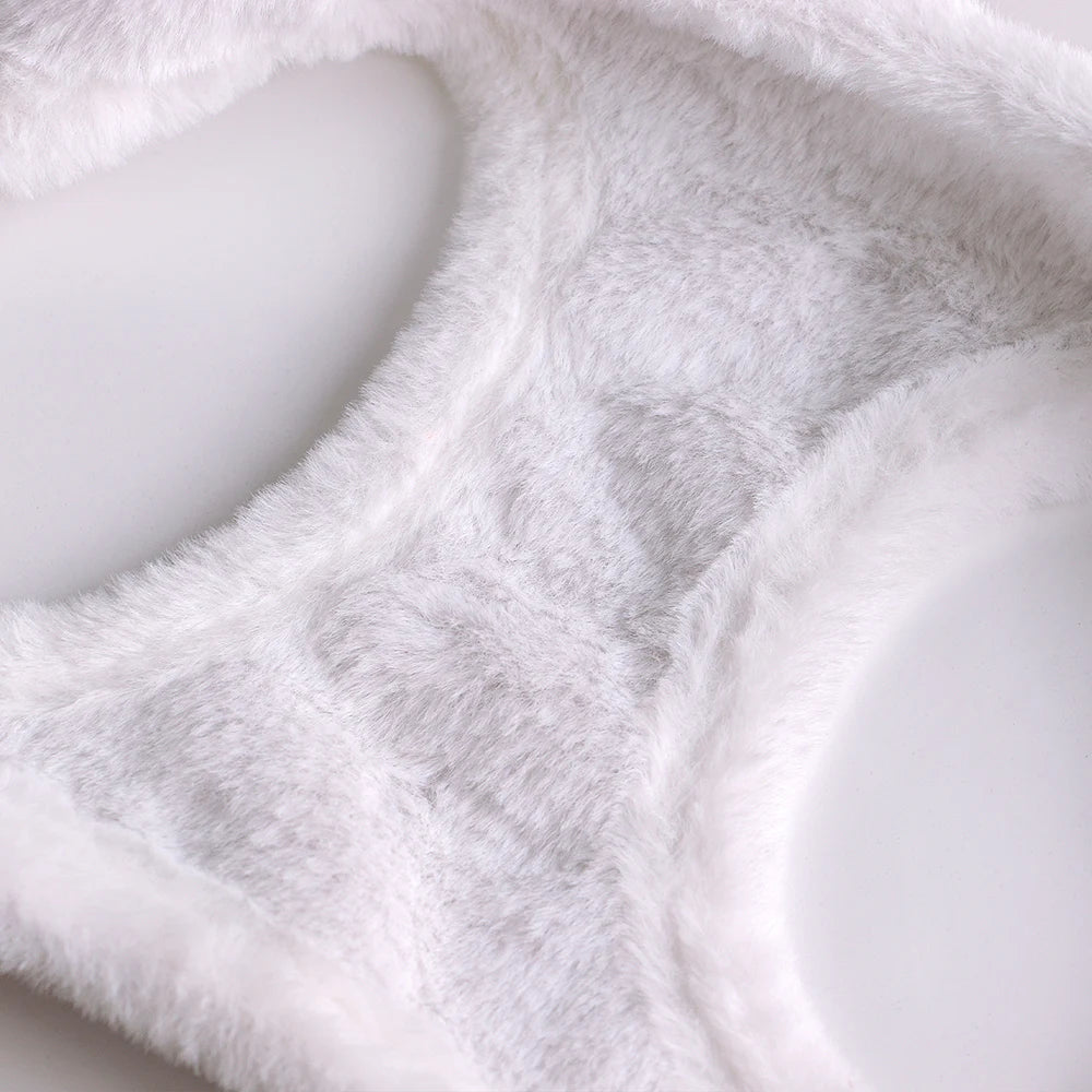 Warm Dog Harness Leash Set Soft Puppy Dog Harnesses With Fur Pet Walking Lead Adjustable Vest For Small Medium Dogs Chihuahua