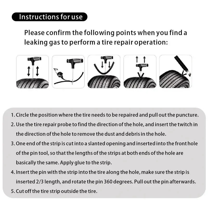 Car Tire Repair Kit Practical Tools Durable Tire Strips Super Glue Included Auto Emergency Repair Kit Optional with/without glue