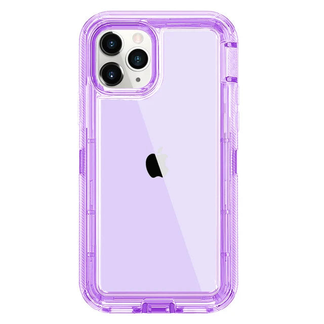 Military Level Heavy Duty Hard  3IN1 Transparent Shockproof  For iPhone 14 13 11 15 16 Pro Max MINI X XR XSMAX SE 6 7 8Plus Case