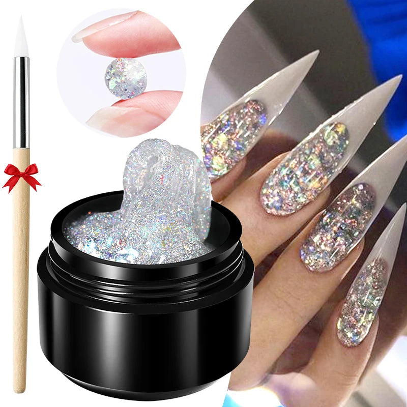 BORN PRETTY 15ml Clear Non Stick Hand Extension Gel 3D Shaping Sculpting Carving Nail Art Solid Hard Gel for Fake Nail
