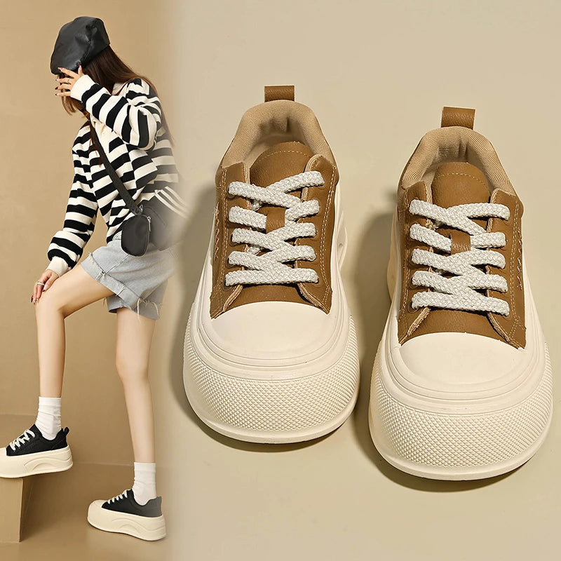 Platform casual sneakers with thick soles, stylish and versatile, height-increasing sports shoes 2810